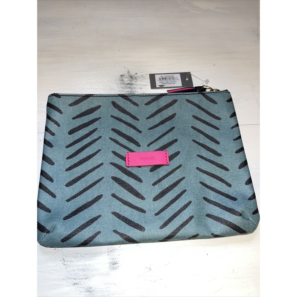 fossil KEELY DBL POUCH HERRINGBONE